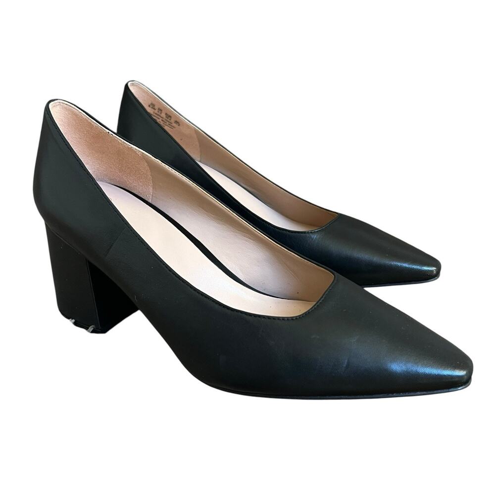 Naturalizer 27 Edit Black Leather Licia Pointed Toe Pumps Size 8.5W